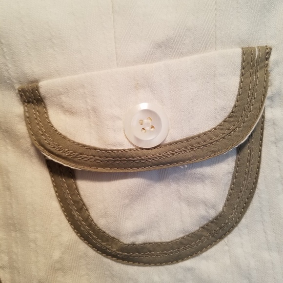 Express Cream blazer with Khaki green pipeing - Picture 2 of 4